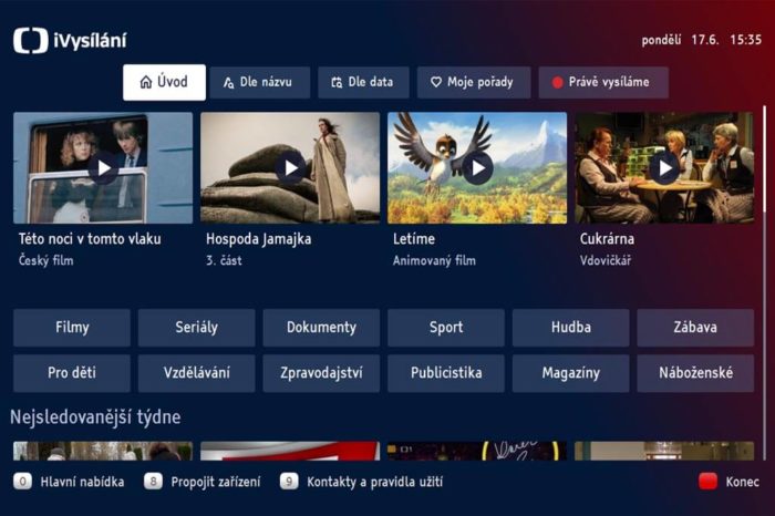 Česká televize spustila novou verzi své klíčové HbbTV aplikace